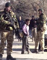 British soldiers on guard in Kabul